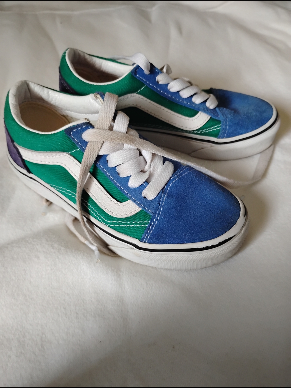 Vans Kids Blue, Green & White Skate Sneakers